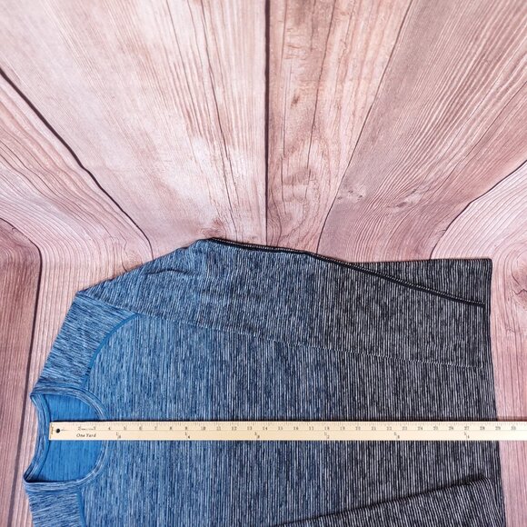 Lululemon Mens XL Metal Vent Tech Long Sleeve Shirt Blue Black Striped Athletic - Picture 11 of 11